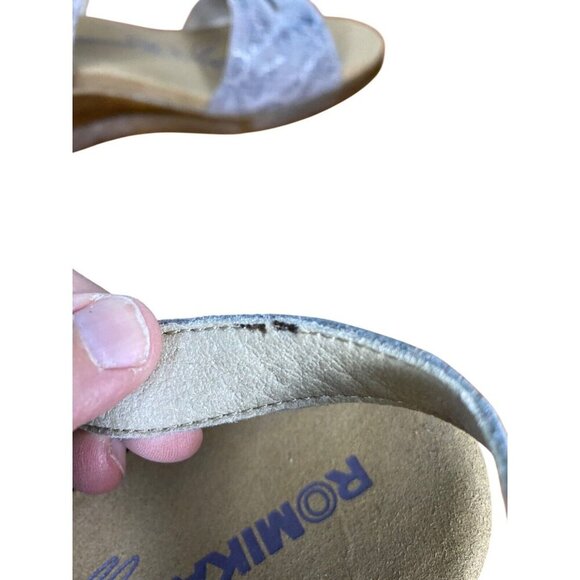 Romika Taupe Nevis 07 Leather Wedge Sandals Size 41/10 Cushioned Sole - Picture 7 of 11